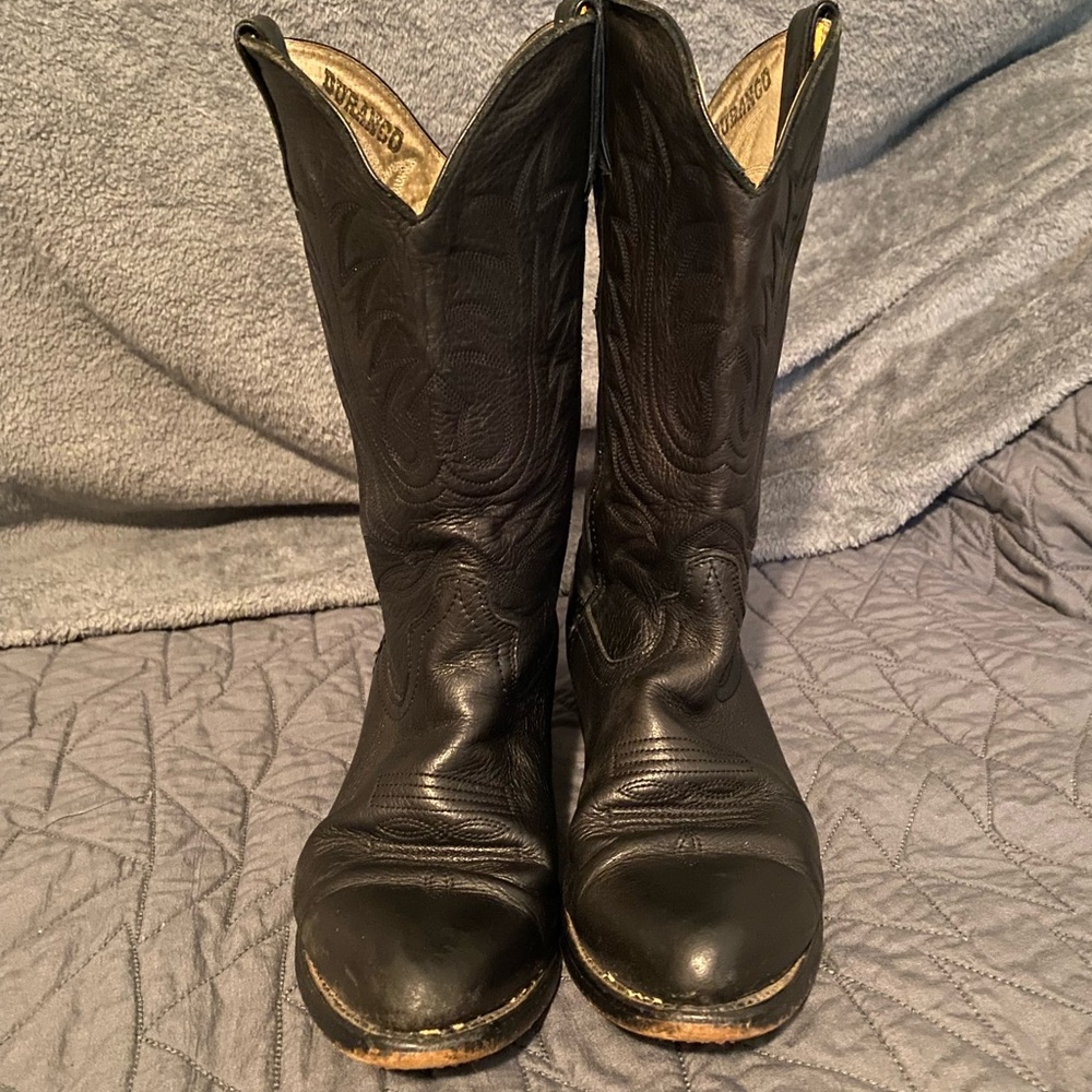 Vintage Durango Cowboy Boot - Black Leather - 6.5